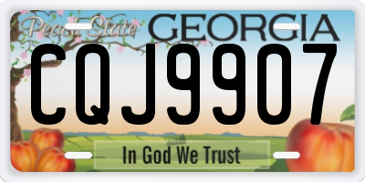 GA license plate CQJ9907