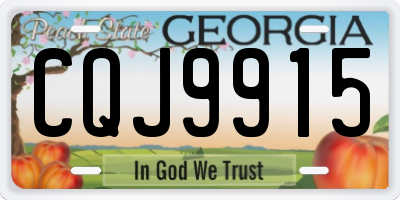 GA license plate CQJ9915