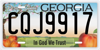 GA license plate CQJ9917