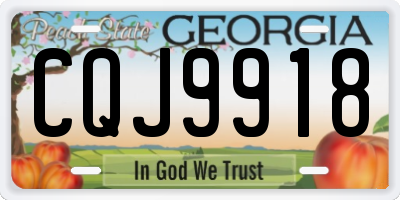 GA license plate CQJ9918