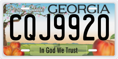 GA license plate CQJ9920