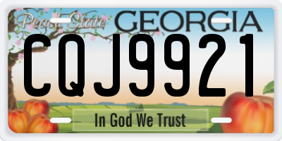 GA license plate CQJ9921