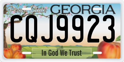 GA license plate CQJ9923