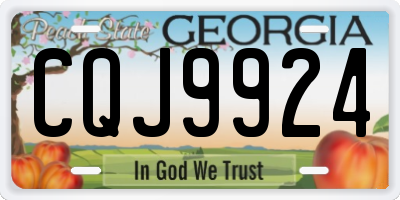 GA license plate CQJ9924
