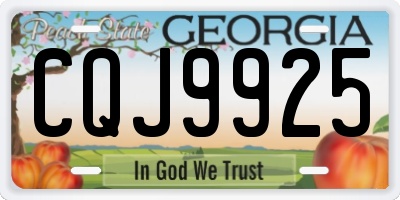 GA license plate CQJ9925