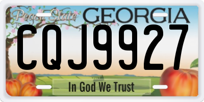 GA license plate CQJ9927