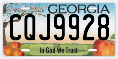 GA license plate CQJ9928