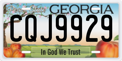 GA license plate CQJ9929