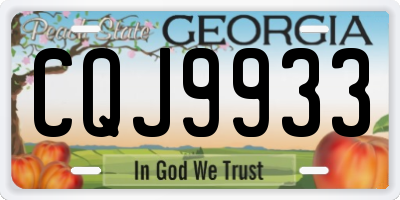 GA license plate CQJ9933