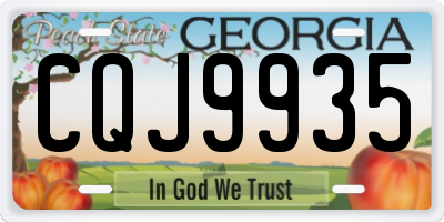 GA license plate CQJ9935