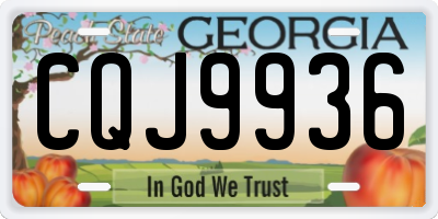 GA license plate CQJ9936
