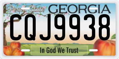 GA license plate CQJ9938