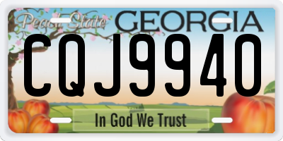 GA license plate CQJ9940