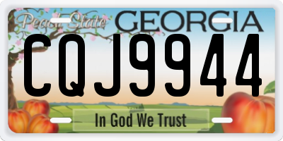 GA license plate CQJ9944