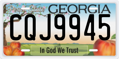 GA license plate CQJ9945