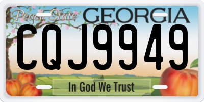 GA license plate CQJ9949
