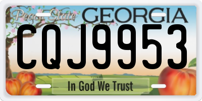 GA license plate CQJ9953