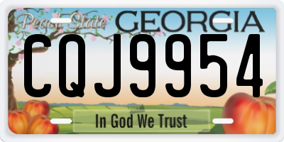 GA license plate CQJ9954