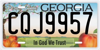 GA license plate CQJ9957
