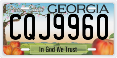 GA license plate CQJ9960