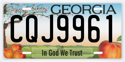 GA license plate CQJ9961