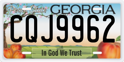 GA license plate CQJ9962