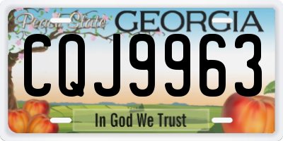 GA license plate CQJ9963