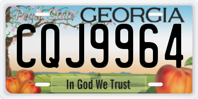GA license plate CQJ9964