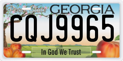 GA license plate CQJ9965
