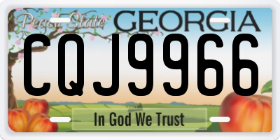 GA license plate CQJ9966