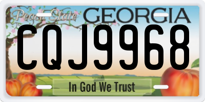 GA license plate CQJ9968