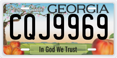 GA license plate CQJ9969