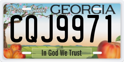 GA license plate CQJ9971