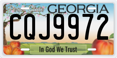 GA license plate CQJ9972