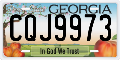 GA license plate CQJ9973