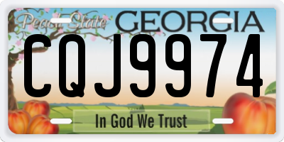 GA license plate CQJ9974
