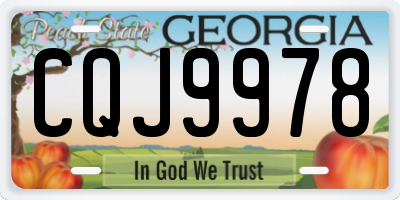 GA license plate CQJ9978