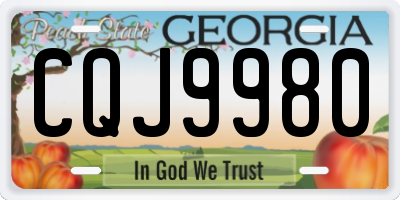GA license plate CQJ9980