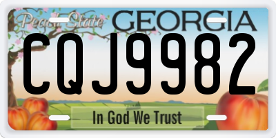 GA license plate CQJ9982