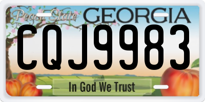 GA license plate CQJ9983