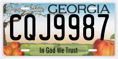 GA license plate CQJ9987