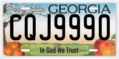 GA license plate CQJ9990
