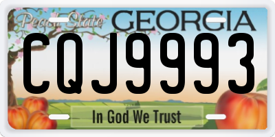 GA license plate CQJ9993