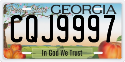 GA license plate CQJ9997