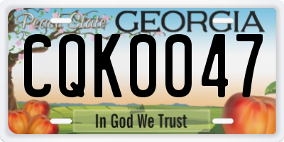GA license plate CQK0047