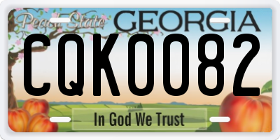 GA license plate CQK0082