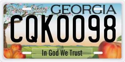 GA license plate CQK0098
