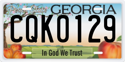 GA license plate CQK0129