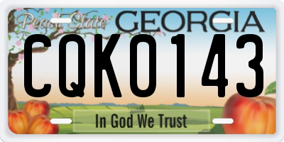 GA license plate CQK0143