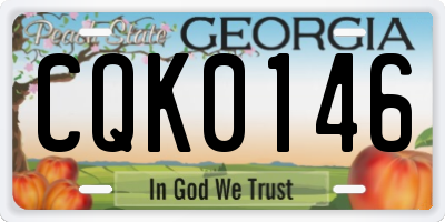 GA license plate CQK0146